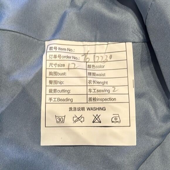 Women’s Blue Dress Embroidered Flowers & Butterflies Corset Back Size 12 NWOT - Picture 13 of 14